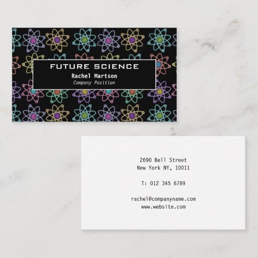Modern Science Atomic Structure Pattern Visitekaartje (Voorkant / Achterkant)