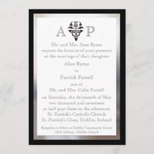 Modern Scottish Celtic Wedding Invitation Kaart