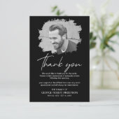 Modern Scratched Effect Foto Funeral Bedankt (Staand voorkant)