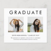 Modern Script 2023 3 Photo Afstudeerder Photo Card (Achterkant)