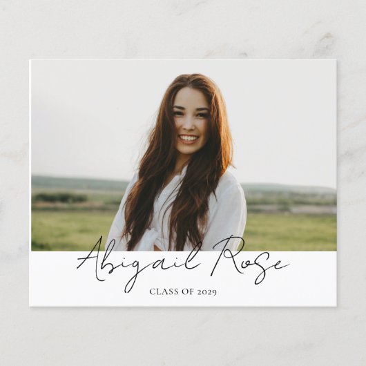 Modern Script 2023 3 Photo Afstudeerder Photo Card (Voorkant)