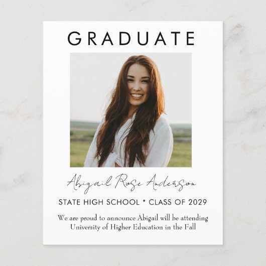 Modern Script 2023 Photo Afstudeerder Photo Card B (Achterkant)