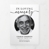 Modern script 2-foto drievoudig rouwprogramma drieluik programma (Cover)