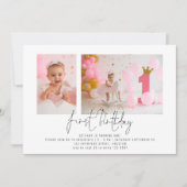 Modern script 2 Foto eerste verjaardag Kaart (Voorkant)