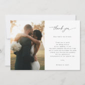 Modern Script 2 Fotogalerij QR Code Bruiloft Bedankkaart (Voorkant)