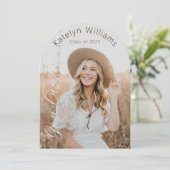 Modern Script 2 Photo Afstuderen aangekondigd Kaart (Staand voorkant)