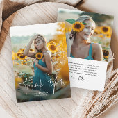 Modern Script 2 Photo Afstuderen Bedankkaart