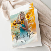 Modern Script 2 Photo Afstuderen Bedankkaart