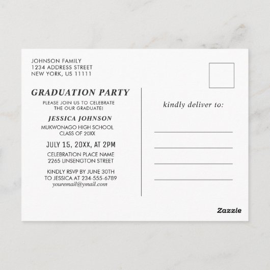 Modern Script 2 PHOTO Graduation Party Invitation (Dos)