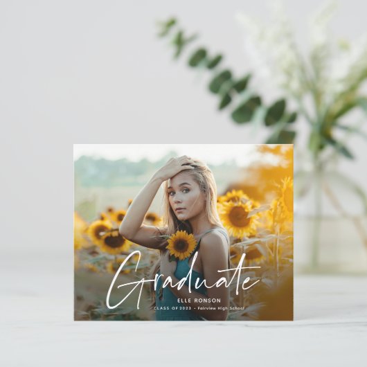 Modern Script 2 Uitnodiging fotograaf (Staand voorkant)