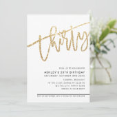 MODERN SCRIPT 30ste verjaardagsfeest gouden glitte Kaart (Staand voorkant)