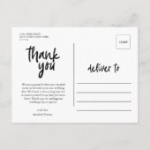 Modern Script 3 foto bruiloft dank u Briefkaart (Achterkant)