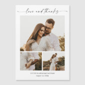 Modern Script 3 foto bruiloft dank u magneet (Voorkant)