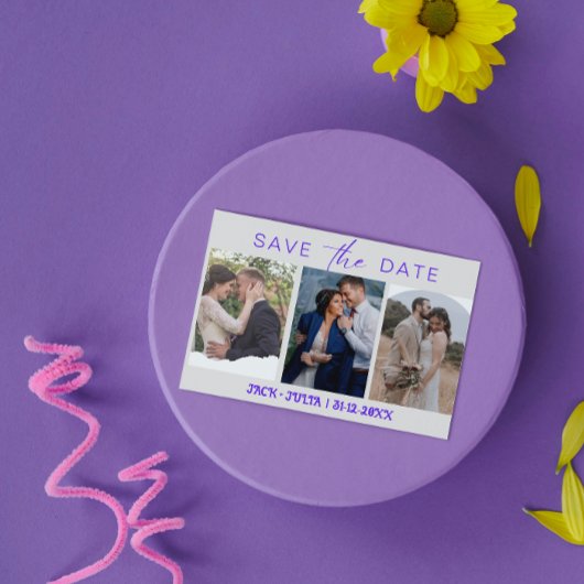 Modern Script 3 Foto Sjablonen Bewaar de Datum