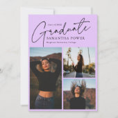 Modern Script 3 Foto's Geometrisch Afstuderen Aankondiging (Voorkant)