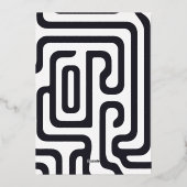 Modern Script 3 Foto's Geometrisch Afstuderen Folie Uitnodiging (Achterkant)