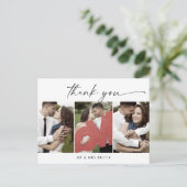 Modern script 3 Fotosjabloon Bedankt Briefkaart (Staand voorkant)