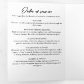 Modern Script 3-Photo Trifold Funeral Program Drieluik Programma (Binnenzijde eerst)