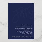 MODERN SCRIPT 40ste verjaardag marjoen blauw Folie Uitnodiging (Voorkant)