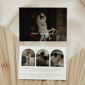 Modern Script 4-foto boog bruiloft 'We Eloped!' Aankondiging