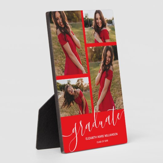 Modern script 4 Foto Red Afstuderen Keepomwille Fotoplaat (Zijkant)