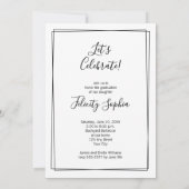 Modern Script 4 Photo Afstuderen Aankondiging (Achterkant)