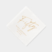 Modern script 50ste verjaardag folie servetten (Rechts)