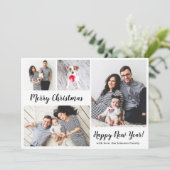 Modern Script 5 Fotocollage Kerst Kaarten (Staand voorkant)