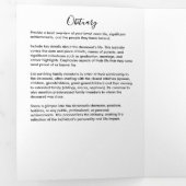 Modern Script 7-Photo Funeral/Memorial Drieluik Programma (Binnenzijde eerst)