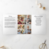 Modern Script 7-Photo Funeral/Memorial Drieluik Programma (Binnen)