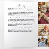 Modern Script 7-Photo Funeral/Memorial Drieluik Programma (Binnenzijde eerst)