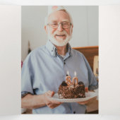 Modern Script 8-Photo Funeral/Memorial Drieluik Programma (Binnenkant midden)