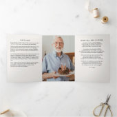 Modern Script 8-Photo Funeral/Memorial Drieluik Programma (Binnen)