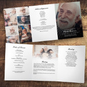 Modern Script 8-Photo Trifold Begrafenisprogramma Drieluik Programma