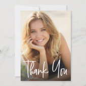 Modern Script Aangepaste Afstuderen foto's Afstude Bedankkaart (Voorkant)
