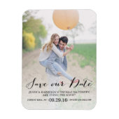 Modern script | Aangepaste foto bespaart onze datu Magneet (Verticaal)