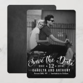 Modern script | Aangepaste foto save the date (Voorkant / Achterkant)