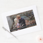 Modern script | Aangepaste foto slaat de datum op Rechthoekige Sticker (Envelop)