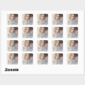 Modern script | Aangepaste foto slaat de datum op Vierkante Sticker (Vel)