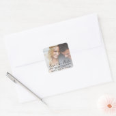 Modern script | Aangepaste foto slaat de datum op Vierkante Sticker (Envelop)