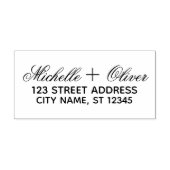 Modern Script Aangepaste Namen Trouwpaar Adres Rubberstempel (Afrduk)
