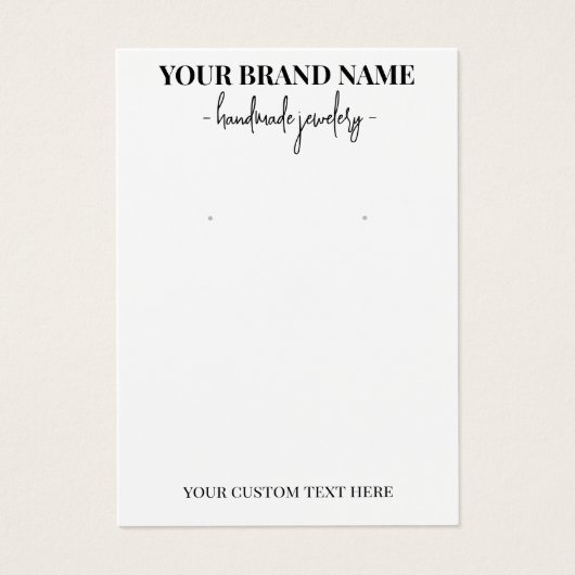 Modern Script Add Logo White Earring Display Cards (Devant)