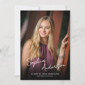 Modern Script Afstudeerder Naam Foto Graduation Pa Kaart (Voorkant)