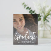 Modern Script afstuderen 2025 Fotouitnodiging (Staand voorkant)