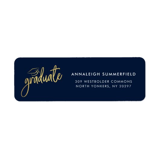 Modern Script Afstuderen 2025-teruggaveadres Etiket (Voorkant)