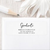 Modern Script Afstuderen 2025-teruggaveadres Etiket (Insitu)