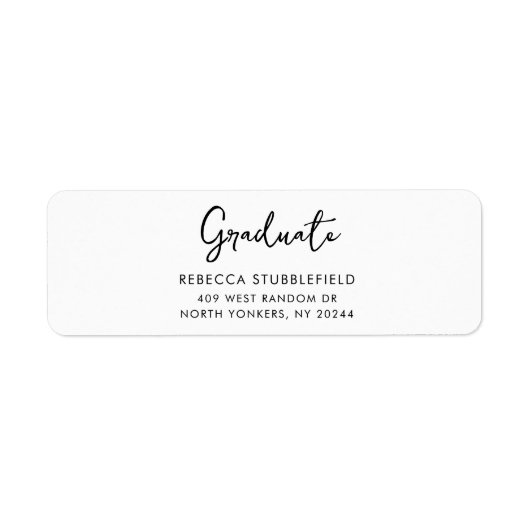Modern Script Afstuderen 2025-teruggaveadres Etiket (Voorkant)