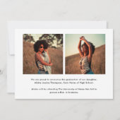 Modern Script Afstuderen 3 Photo Collage Afstudere Aankondiging (Achterkant)