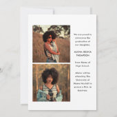 Modern Script Afstuderen 3 Photo Collage Afstudere Aankondiging (Achterkant)