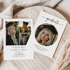 Modern Script Afstuderen 4 Fotocollage Afstuderen Kaart